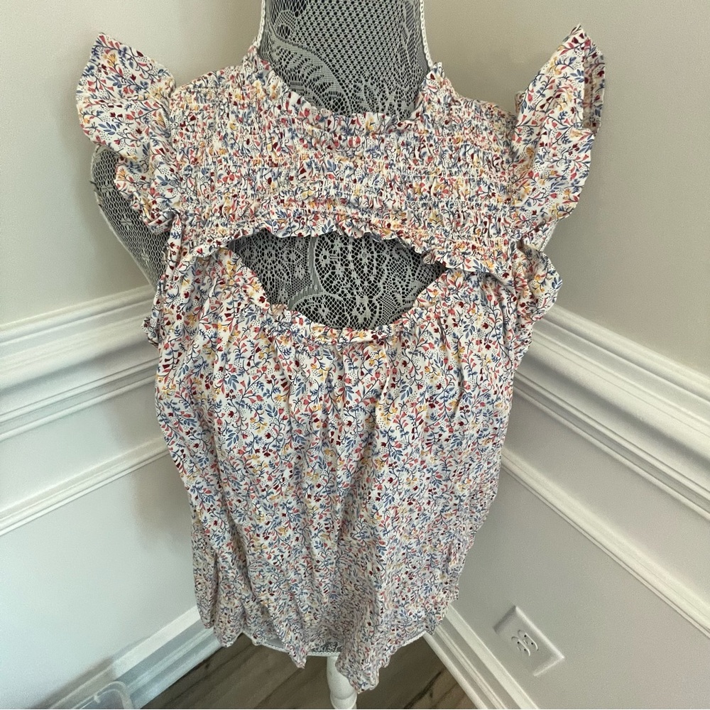 Old Navy Womens Floral Smocked Blouse Size M